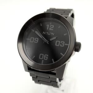 Nixon The Corporal SS Mens Black Stealth 48mm Watch Stainless Steel New Battery